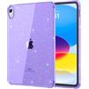 MoKo Trasparente Cover per iPad (A16) 11a Gen. 2025, Viola + Glitterato | Morbido TPU Trasparente Antiurto Cover Custodia Protettiva Antiurto Sottile e Leggero Custodia Copertura Posteriore Leggera