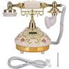 Caredy Telefono Antico, MS-9100 Base Tonda in Ceramica Rosa Europeo Telefono Digitale Vintage Classico Telefono Europeo Fisso retrò per rilevamento Automatico a ID chiamante FSK/DTMF