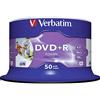 Verbatim DVD+R 16x Speed (photo inkjet printable) confezione da 50