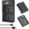 LP Caricabatterie LP EN-EL15 EN EL15a, batteria da 2200 mAh e caricabatteria a doppio slot, compatibile con Nikon D7500, D7200, D7100, D7000, D850, D750, D500, D810a, D810, D800e, D800, D610, D600