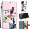 KENHONER Custodia per Xiaomi Redmi Note 13 5G, ragazza | Portafoglio Pelle PU, Magnetica, Resistente Agli Urti, Scomparto Carte Credito, Pieghevole, Flip Libro, Motivo