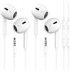 Docutca Confezione da 2 auricolari cablati per iPhone, con cavo da 3,5 mm, certificati MFi, con controllo del volume, compatibili con iPhone, iPad, iPod, computer, MP3/4, Android e la maggior parte dei