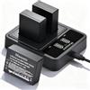 Massate Batteria NP-W126 NP-W126s da 1500 mAh + caricatore rapido LED PD20 W, carica completa in 2.5H, NP W126s per Fujifilm XM5, XE5, X Half, X100VI, X100V, XS10, XT50, XT30II, XT30, XT20, XT3, XT3