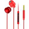 Dpofirs Auricolari in-Ear da 3,5 mm Cablato ad Sonno Drive da Cuffie Filo per telefoni cellulari, MP3, Tablet, Computer, Controllo a Linea del Microfono a Un Pulsante(Rosso)