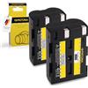 PATONA 2X Batteria per Konica-Minolta NP-400 NP400 1300mAh 7.4V 9.6Wh | Batteria per Dimage A1 A2 A7 Digital Dynax 5D 7D Samsung GX-10 GX-20 Pentax K10D K20D, 100% identica all'originale