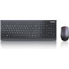 Lenovo Professional Combo Mouse + Tastiera AI - Italia, tastiera full-size ricaricabile con tasto Copilot e layout IT + mouse 4000 DPI, dual wireless 2.4GHz/Bluetooth, ricevitore USB-A