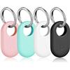 Ainiv 4pz Custodia Compatibile con Samsung Galaxy SmartTag 2, SmartTag2 Case Flessibile in Silicone, Cover per SmartTag2 Tracker con Portachiavi, Anti-Graffio, Antiurto Protezione Case Cover