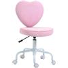 DecHome - Sedia per Scrivania Cameretta a Forma di Cuore Girevole 40L x 50P x 79-89Acm Rosa
