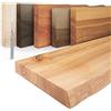 LAMO Manufaktur Mensola sospesa in legno con fissaggio invisibile | Mensola 80 cm per soggiorno, cucina, ufficio | Colore: naturale, Bordo: naturale | Legno massello, design moderno, effetto sospeso
