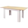 milani home - tavolo da pranzo allungabile 120/160 x 80 x 75 cm, bianco, truciolare