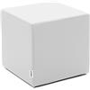 Avalon - Pouf Poggiapiedi Rigido CUBO Jazz in Ecopelle Deluxe, Puff Poggiapiedi Divano Quadrato, Pouffe per Interno ed Esterno, Comodo Impermeabile e Resistente, Made in Italy (40cm-Bianco)