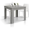 KONTE.DESIGN Tavolo LIPARI finitura grigio cemento, allungabile a libro 90×90 cm - 180×90 cm