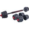 Umbro Dumbbell Set 19 pezzi - Manubri e bilancieri - Manubri regolabili per vari esercizi - Pesi da 1,25 KG, 1,5KG e 2KG - Plastica - Nero/Rosso
