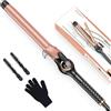 BESTOPE PRO Ferro Arricciacapelli 25mm per Ricci Grandi, Piastra Capelli con Temperatura Regolabile 140°C-230°C e Display LCD, Oro Rosa