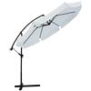 Linea Garden Friend Ombrellone ø 3 mt x 3h mt braccio laterale Struttura in acciaio Inclinabile in diverse posizioni, Con manovella Copertura in poliestere 160 gr/m² colore bianco