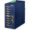 PLANET Switch di rete PLANET IP30 Industrial L2/L4 16-Port Gestito Gigabit Ethernet (10/100/1000) Blu [IGS-4215-16T2S-U]