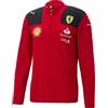 PUMA Scuderia Ferrari - 2023 Felpa Mezza Zip della Squadra | Composizione: 100% cotone, 100% poliestere, Loghi squadra Ferrari e sponsor stampati sulle maniche, Polsini termosaldati