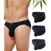 Casey Kevin Slip Uomo bambù Confezione da 3 Slip Basic Intimo Mutande,S-XXL | Slip Sportivi Uomo, Traspiranti, Comodi, Morbidi, Senza Etichetta, Vita Bassa, Per Quotidiana Sport Fitness Lavoro Relax