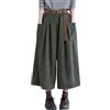 PNZLZIA Pantaloni da Donna in Velluto a Coste con Elastico Alto in Vita e Gamba Larga, Pantaloni Casual con Tasche e Gamba Larga