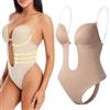 HAIZHI Backless Body Shaper Deep V-V-Reggiseno da donna, senza schienale Shapewear profondo U tuffo senza cuciture perizoma completo