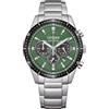 Citizen OROLOGIO UOMO ACCIAIO INOX VERDE 39MM CA4624-56X | Cronografo analogico, vetro di cristallo, impermeabile fino a 10 bar, riserva di carica di 270 giorni, data