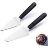LEGERM Set di 2 Coltelli per Torte in Acciaio Inossidabile, Paletta Torta Liscia & Seghettata | Taglia Torte per Pizza & Dessert | Lavabile in Lavastoviglie e Adatto a Destri e Mancini (Nero)