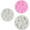 VEINARDYL 3 pezzi Fondente Stampi in Silicone, VEINARDYL 3D Natale Artigianato dello Zucchero Decorazione della Torta Cupcake Topper Progetti di artigianato Pasta di gomma Resina Stampo in argilla polimerica