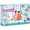 Make It Real Laboratorio di Piccola Ceramica e Spin Art 2 in 1 - Kit Creativo con Tornio per Ceramica e Spin Art Elettrica, Realizza 6 Creazioni in Argilla e 15 Opere Artistiche, Idea Regalo Creativa