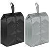 ELEOUTI 2 Pezzi Borsa Portascarpe da Viaggio Grande Oxford 210d | Organizer Leggero e Portatile per Scarpe e Sandali, per Valigia, Formato 43×23cm, Nero e Grigio