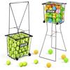 VEVOR Carrello Porta Palline da Tennis 2 in 1 con Cestello, capacità 75 Palline, con Ruote Scorrevoli e Struttura Resistente, Facile da Spostare, Contenitore Portatile per Allenamento e Pickleball