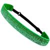 GreatRise 3 fasce per capelli sportivi con brillantini, sottili, regolabili, per adulti e bambini, elastiche, antiscivolo, per yoga, corsa, colore verde