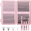 VEGCOO 640 Pezzi Ciglia Finte Ciuffetti Kit, 10-20-30-40D Curl Cluster Lashes, Extension Ciglia Eyelashes Naturali per Ragazze e Donne Principianti