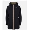 K-Way Denise St Thermo Double Blk-Grn Army Jkt Piuma Lunga Donna