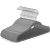 kidoola KEPLIN set di 20 Grucce in velluto per bambini con 7 divisori - Grucce per neonati e bambini fino a 24 mesi, antiscivolo e salvaspazio (Grigio)