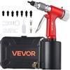 VEVOR Kit Rivettatrice Pneumatica per Inserti Filettati 8 Mandrini per Auto, Pistola per Rivettati, 8 Mandrini SAE e Metrici, M4 M5 M6 M8 M10, 1/4" 5/16" 3/8", Forza di Trazione 1216 kg, per Edilizia