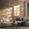 Wooden Wall Design, Pannelli da parete 3D in legno anticato, rivestimento da parete Alias