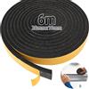 Sophisticate Nastro Autoadesivo in Schiuma,20mm x 10mm Schiuma Nastro Paraspifferi Porta Elimina Spifferi da Porte e Finestre per Porte Finestre Isolamento Acustico Lunghezza Totale 6m, Nero