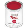 bianco Shabby Bianco Forte - Rosso Melograno - (1L) Vernice a Gesso con Finitura/Protettivo 2-in-1: Chalk Paint Super Resistente per Mobili, Pareti e Porte - Asciugatura Rapida, Interni/Esterni, Opaca