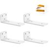 YFCVIP 4 Supporti per Scaffali, 15 cm Staffe per Mensole Pesanti, Reggimensola Legno per Montaggio a Parete, Portata 70 Kg (Bianco) 6in