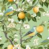 VEELIKE Carta da Parati Floreale Frutta Verde Adesivi Murali Fiori Cinese Vintage Carta Adesiva per Mobili Cucina 44,5 cm x 300 cm Rimovibile Fotomurale da Parete Decorazioni Camera da Letto Bagno