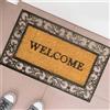 BAKAJI Tappeto Zerbino Rettangolare Welcome In Fibra Di Cocco 45 x 75 cm Beige e Marrone