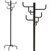 BAKAJI Attaccapanni Appendiabiti a Piantana Metallo 8 Ganci Colore Nero 47x47x180cm