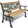 BAKAJI Panchina per Bambini da esterno Panca Giardino Baby Seduta in Ghisa e Legno 84cm