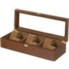 BAKAJI Scatola Porta 6 Orologi Portagioie Custodia Portaorologi Coperchio Trasparente