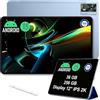 OBA Tablet OUKITEL OT5 da 12 pollici, 256 GB, batteria 11000 mAh, schermo 2K IPS, processore Helio G99, fotocamere 16+5 MP, Android 13, dual SIM/5G, WiFi, OTG, GPS (Blu)