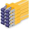 1aTTack.de 10x 3.0m CAT7 Cavo di rete RJ45 10 Gigabit SFTP PIMF - Giallo | Cavo patch Ethernet, rame, 10 Gb/s, LAN, DSL, switch, modem, router, patch panel, CAT7, CAT6, CAT5