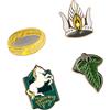 Grupo Erik The Lord Of The Rings Set Of 4 Pins - The Leaf Of Lorien, The One Rin