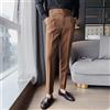 Uomo Vita Alta Pantaloni Gamba Dritta Affusolati Slim Fit Casual Elegante Moda