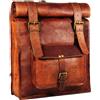 Fatto a mano Zaino In Vera Pelle Hello Win Vintage Rucksack In Vera Pelle Di Capra