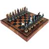 Italfama Battle of Troy Set di Scacchi e Dama Dipinto a Mano Con Scacchiera